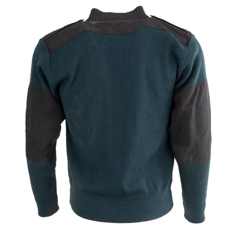 Dutch Commando Wool Sweater Emerald Blue Full Zip, , large image number 1